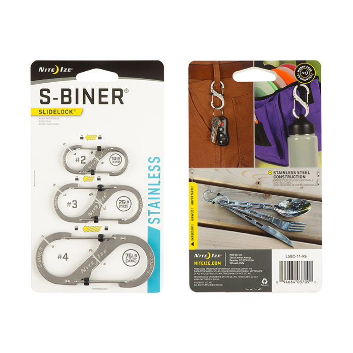 S-BINER WITH LOCK (SS) - SET