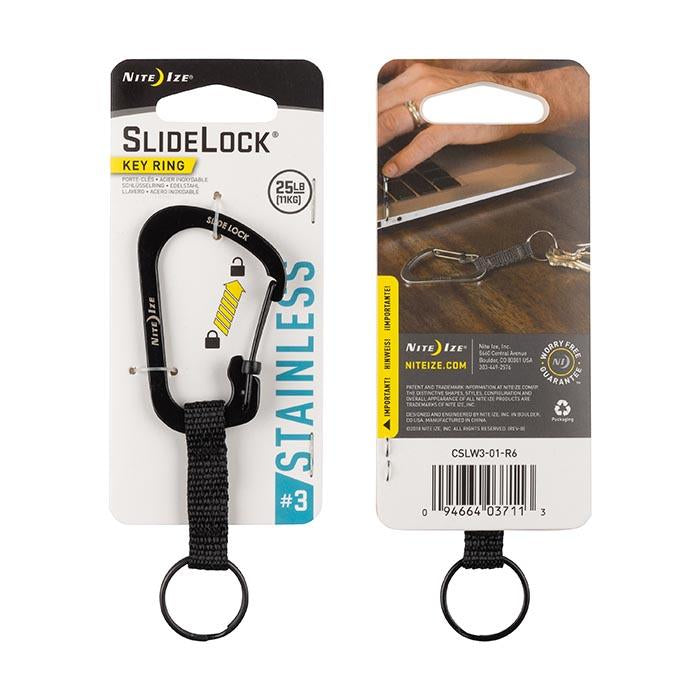CARABINER KEYRING & SLIDE LOCK