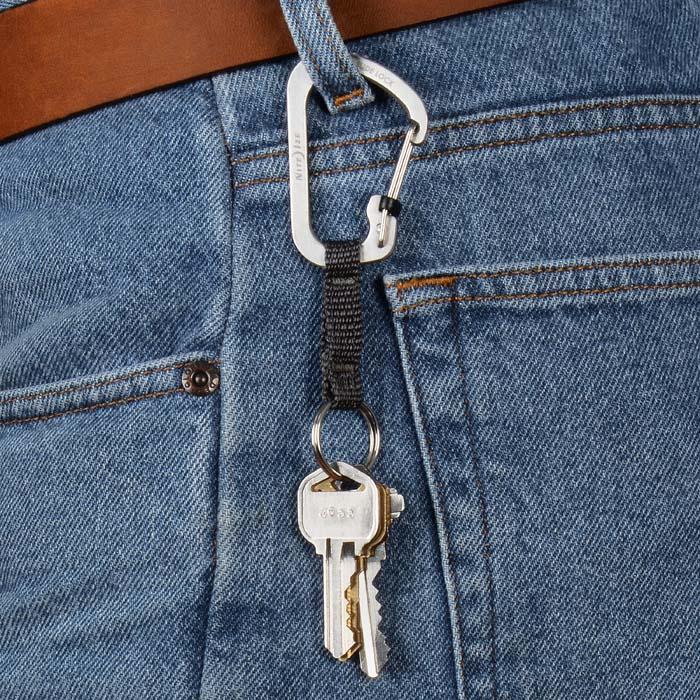 CARABINER KEYRING & SLIDE LOCK