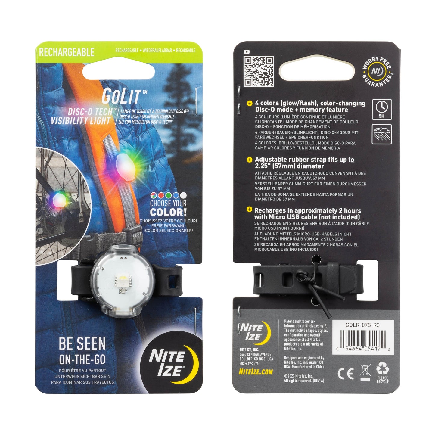 Rechargeable Visibility Light Disco-O Tech Golit