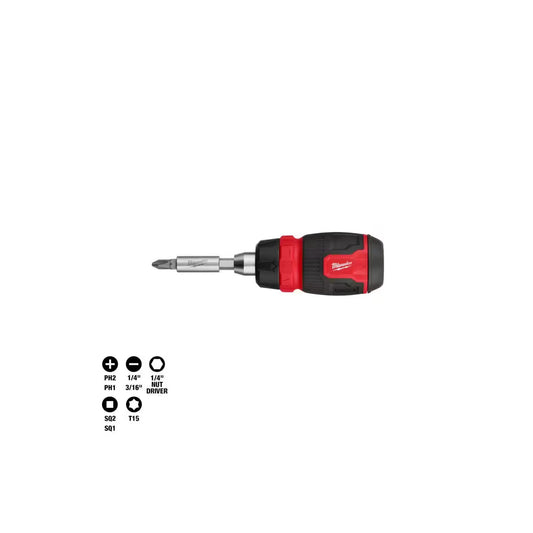 8-In-1 Ratcheting Compact Multi-Bit Screwdriver