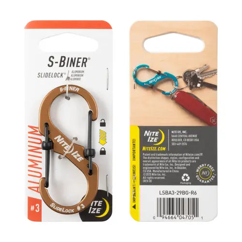 S-BINER WITH LOCK ( ALUMINIUM)