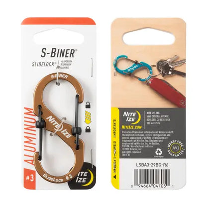 S-BINER WITH LOCK ( ALUMINIUM)