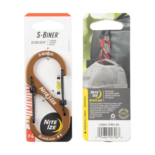 S-BINER WITH LOCK ( ALUMINIUM)